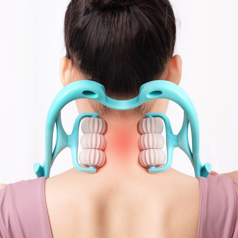6-Wheel Manual Neck Massager – Handheld Roller for Neck & Shoulder Pain Relief