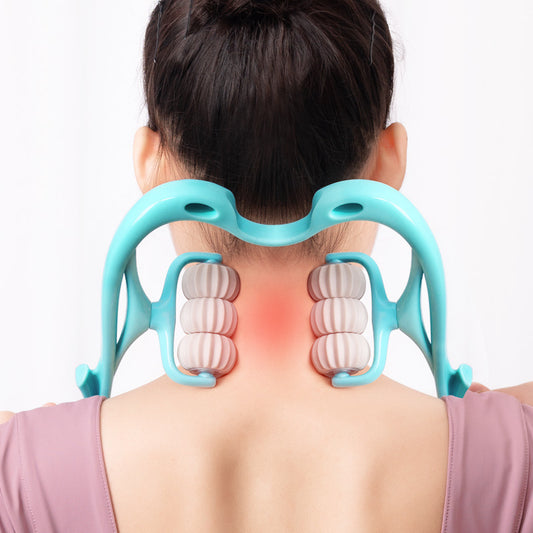 6-Wheel Manual Neck Massager – Handheld Roller for Neck & Shoulder Pain Relief
