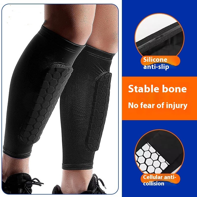 Honeycomb Shin Protection Sports Socks – Anti-Collision & Non-Slip Grip