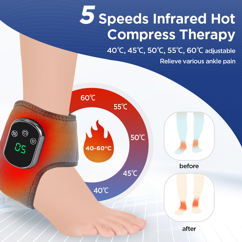 Heated Ankle Brace with Vibration – Pain Relief & Injury Recovery Support