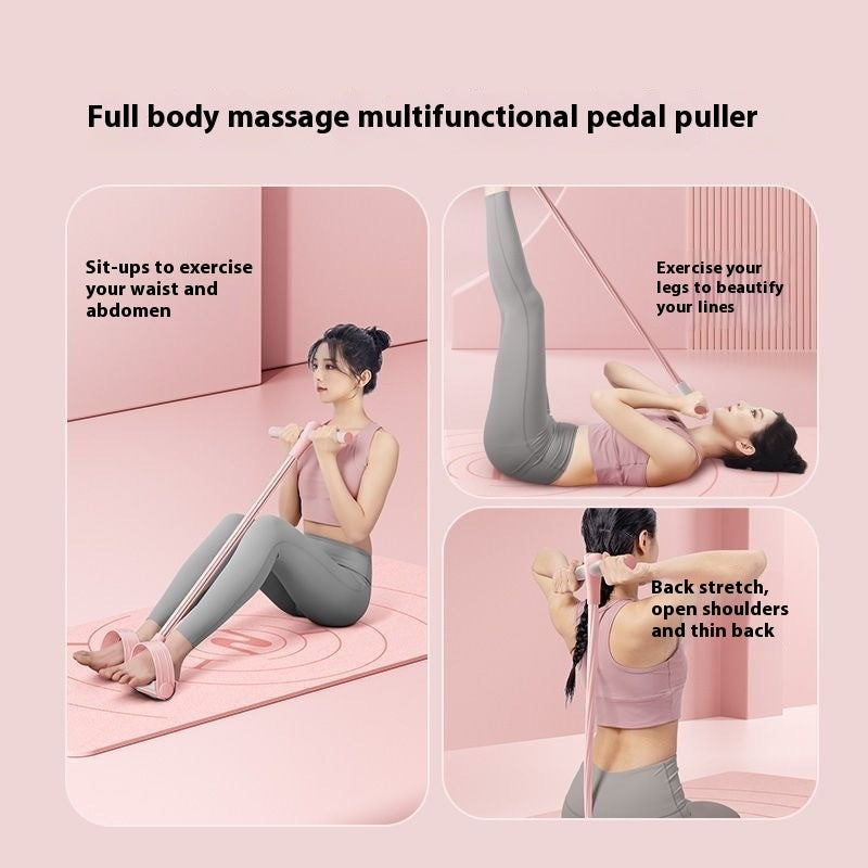 6-Tube Pedal Chest Expander – Full-Body Resistance Trainer for Home Workouts