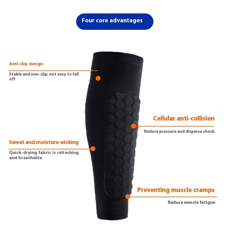 Honeycomb Shin Protection Sports Socks – Anti-Collision & Non-Slip Grip