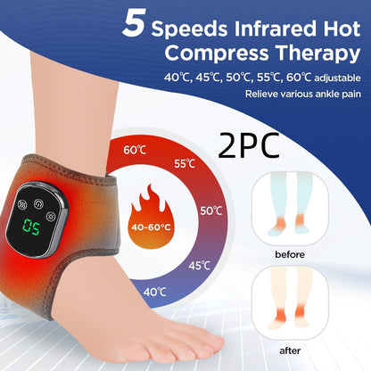 Heated Ankle Brace with Vibration – Pain Relief & Injury Recovery Support