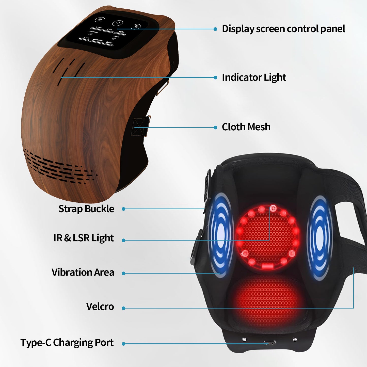 Intelligent Electric Knee Massager – Smart Heat & Vibration Therapy for Pain Relief